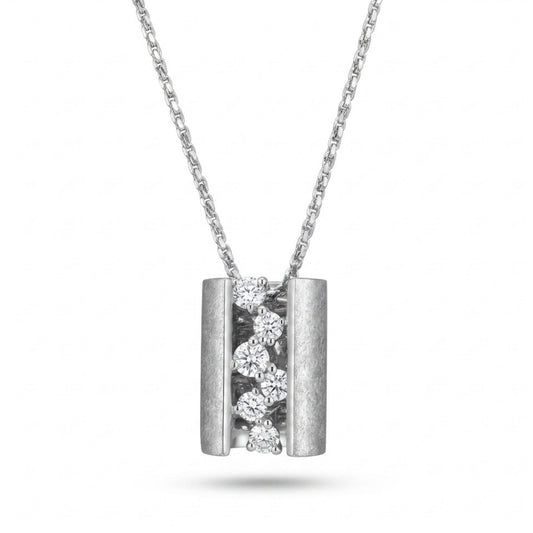 18K 0.21cttw Round White Diamond Necklace