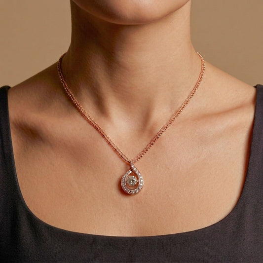 18K 0.53ct Round White Diamond 0.19cttw White Diamonds Necklace