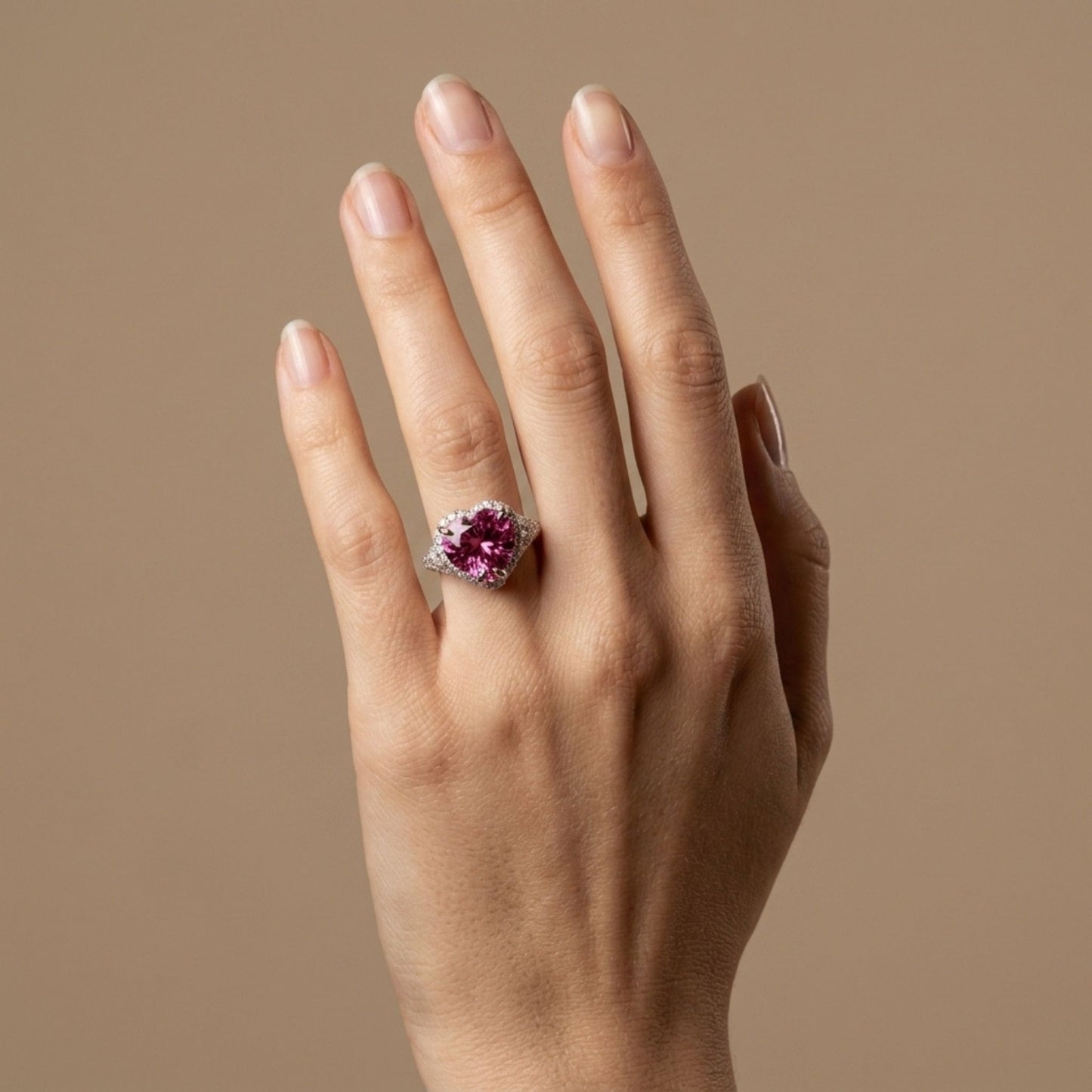 14K 4.37ct Heart Shape Copper Bearing Tourmaline 0.52cttw VS White Diamonds Ring