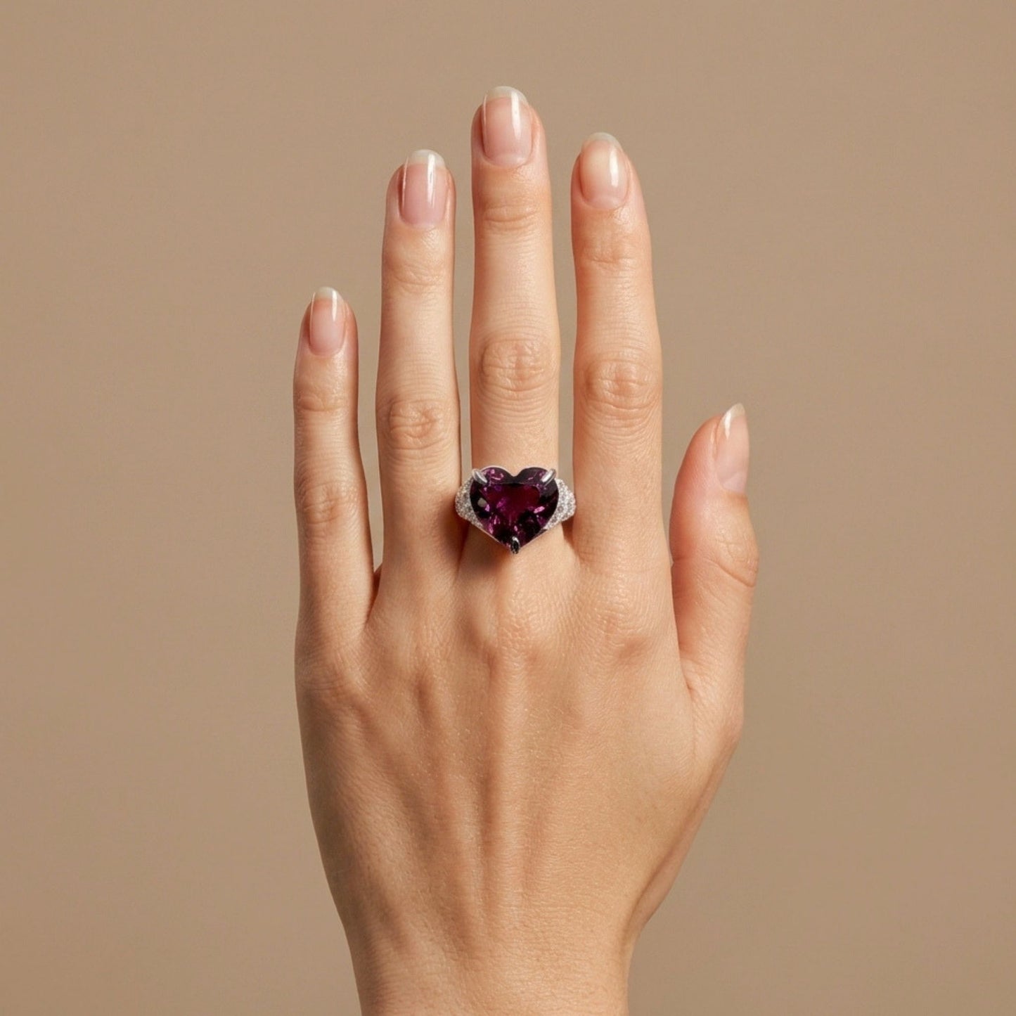 14K 9.03ct Heart Shape Copper Bearing Tourmaline 0.89cttw VS White Diamonds Ring