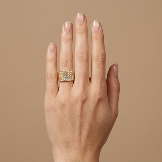 14K 2.27cttw Round VS Light Yellow Diamond Band Ring