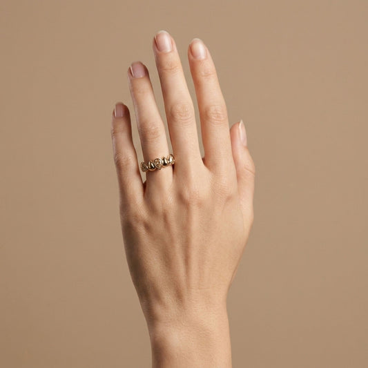 14K 1.15cttw Pear Shape VS Yellow Diamond Band Ring