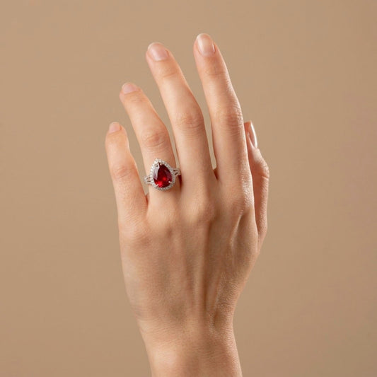 14K 2.27ct Pear Shape Fire Opal 0.60cttw VS White Diamonds Ring