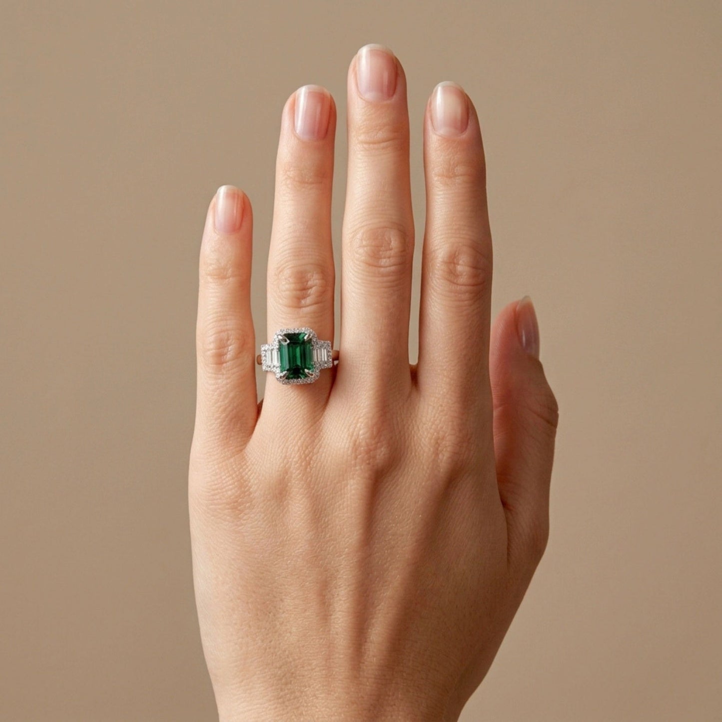 18K 2.40ct Cushion Lagoon Tourmaline 0.69cttw White Diamonds Ring