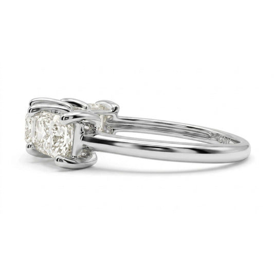 14K 2.00cttw Emerald Cut VS White Diamond Band Ring