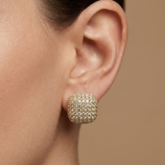 14K 3.56cttw Round VS Light Yellow Diamond Earrings