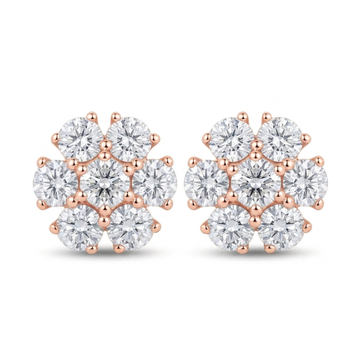 14K 2.50cttw Round VS White Diamond Stud Earrings