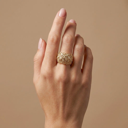 14K 1.77cttw Round VS Light Yellow Diamond Ring