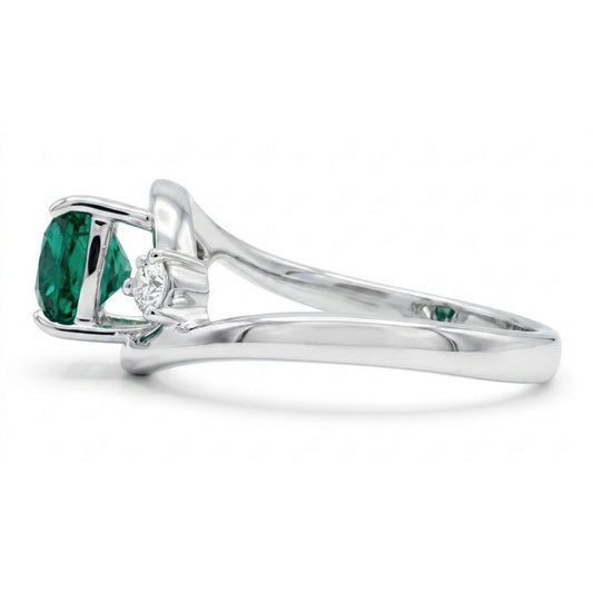 14K 1.17ct Cushion Lagoon Tourmaline 0.14cttw VS White Diamonds Ring