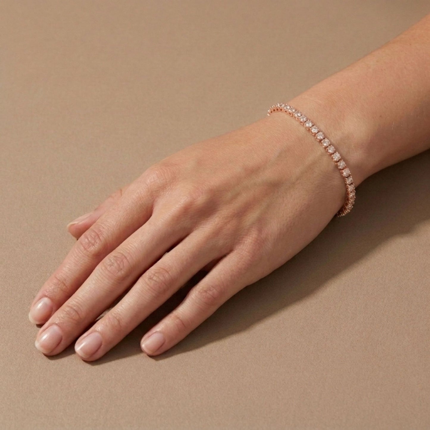14K 3.40cttw Round VS Pink Diamond Tennis Bracelet