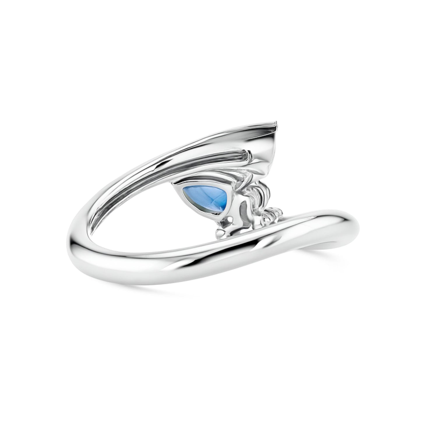 Platinum 0.46ct Fancy Cut Benitoite 0.15cttw White Diamonds Ring