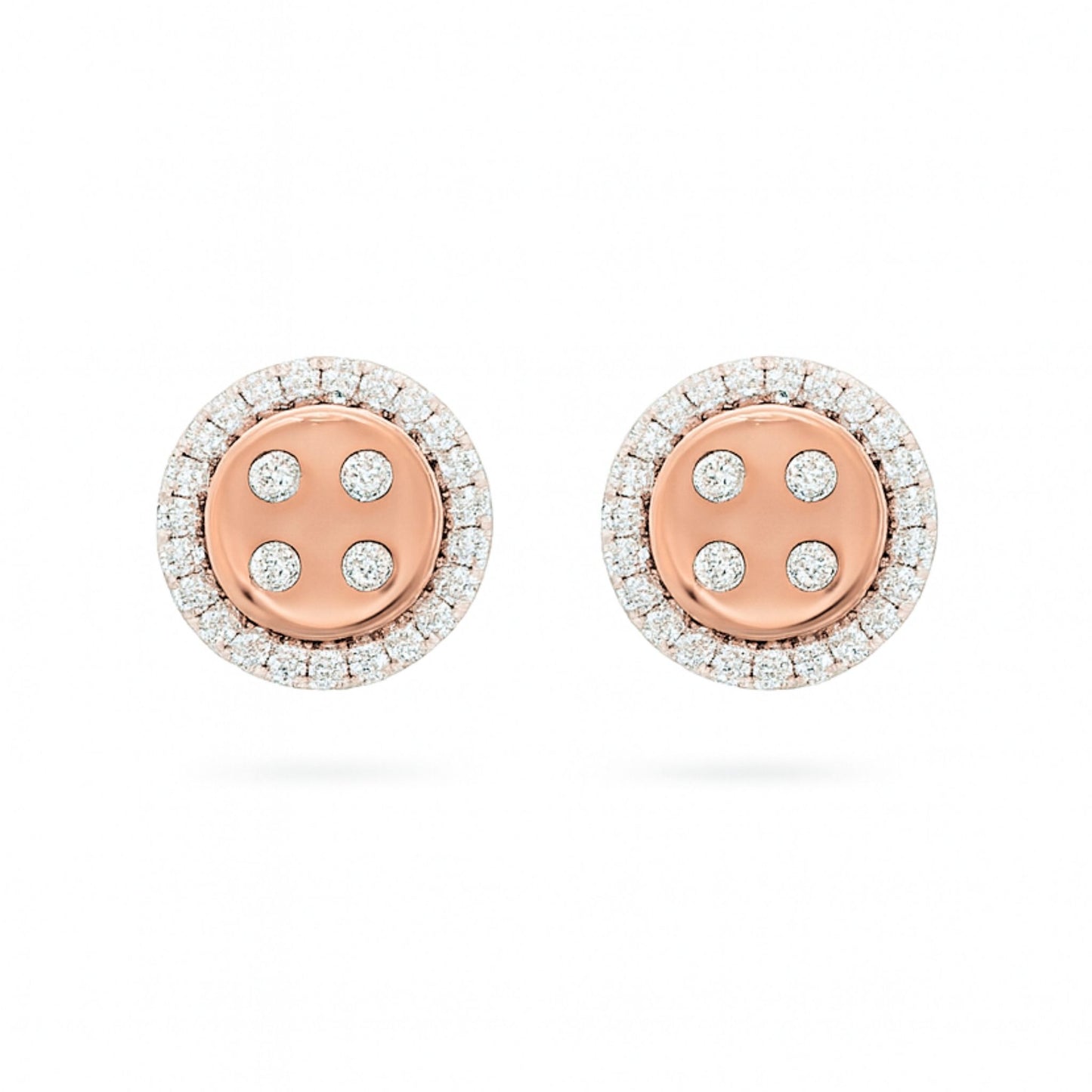 14K 0.30cttw VS White Diamond Button Stud Earrings