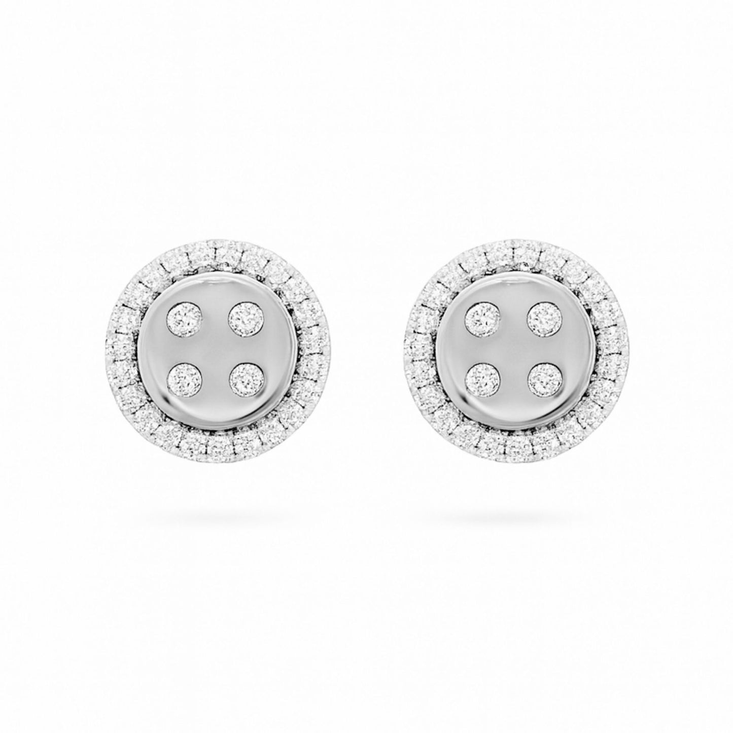 14K 0.30cttw VS White Diamond Button Stud Earrings