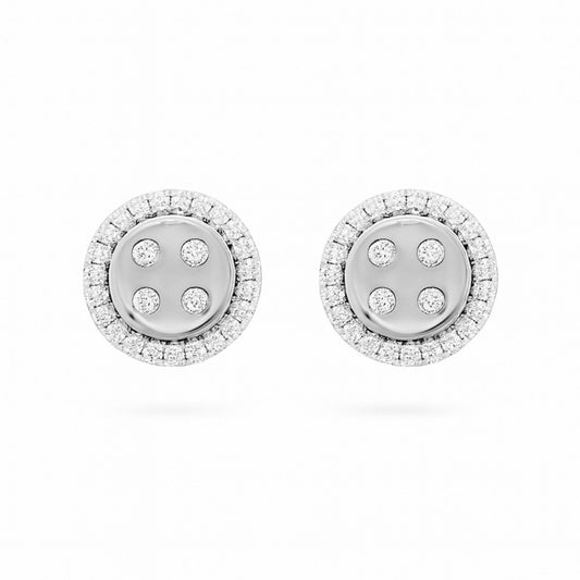 14K 0.30cttw VS White Diamond Button Stud Earrings