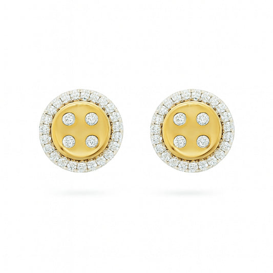 14K 0.30cttw VS White Diamond Button Stud Earrings