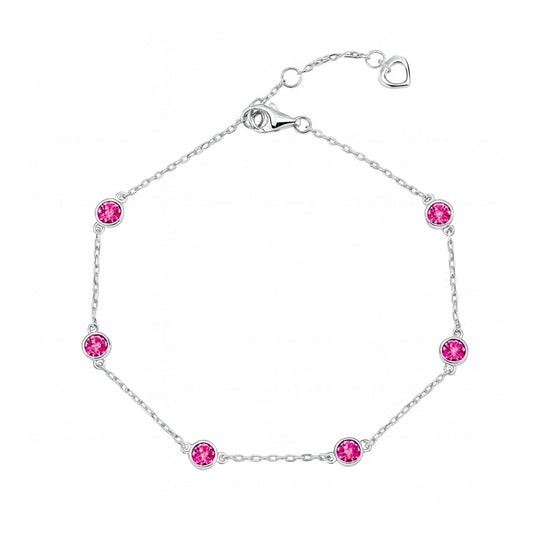 14K 0.78cttw Mahenge Pink Spinel Station Bracelet