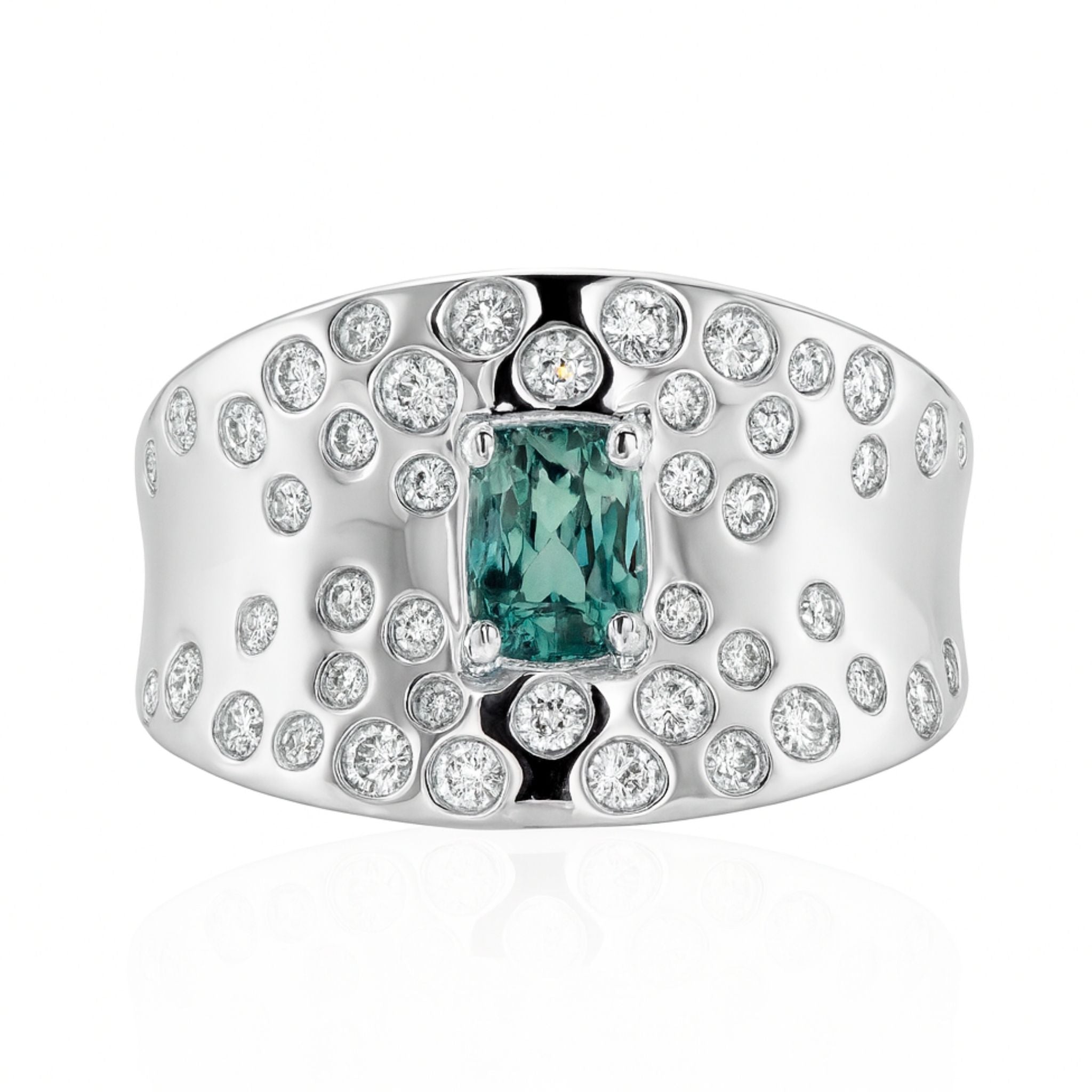14K 0.95ct Cushion Alexandrite 0.53cttw VS White Diamonds Ring | TVON