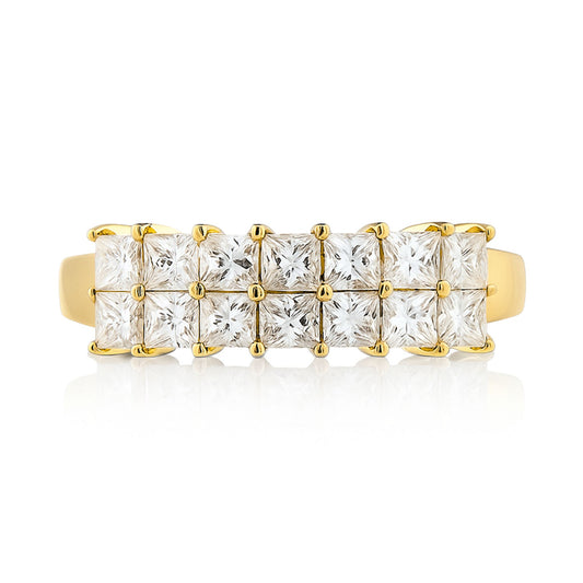 14K 1.00cttw Princess Cut VS White Diamond Band Ring