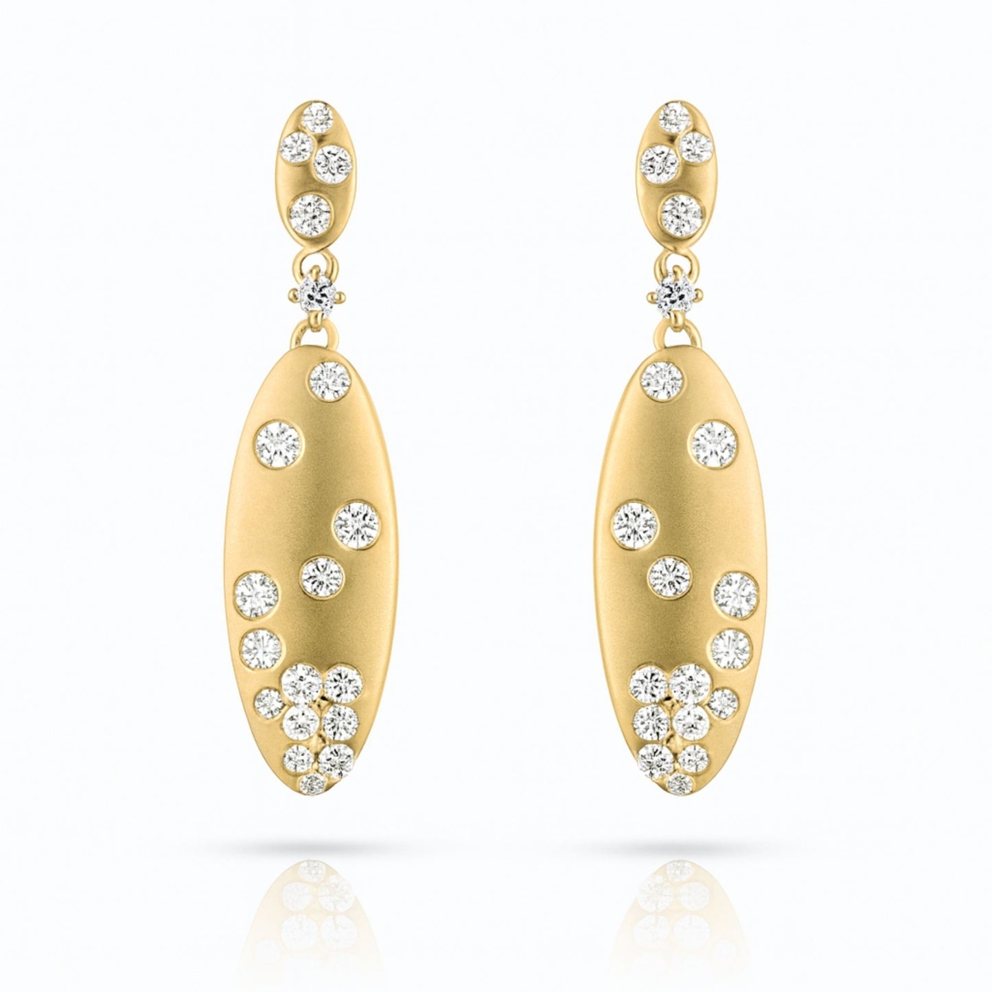 14K 1.02cttw Round White Diamond Drop Earrings
