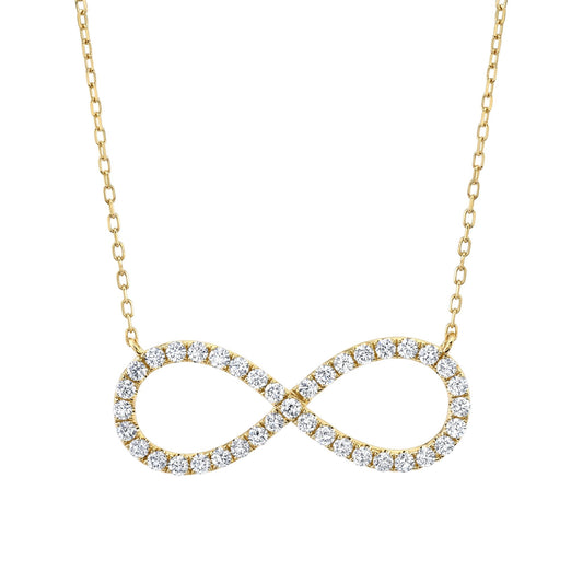 14K 1.04cttw VS White Diamonds Infinity Necklace