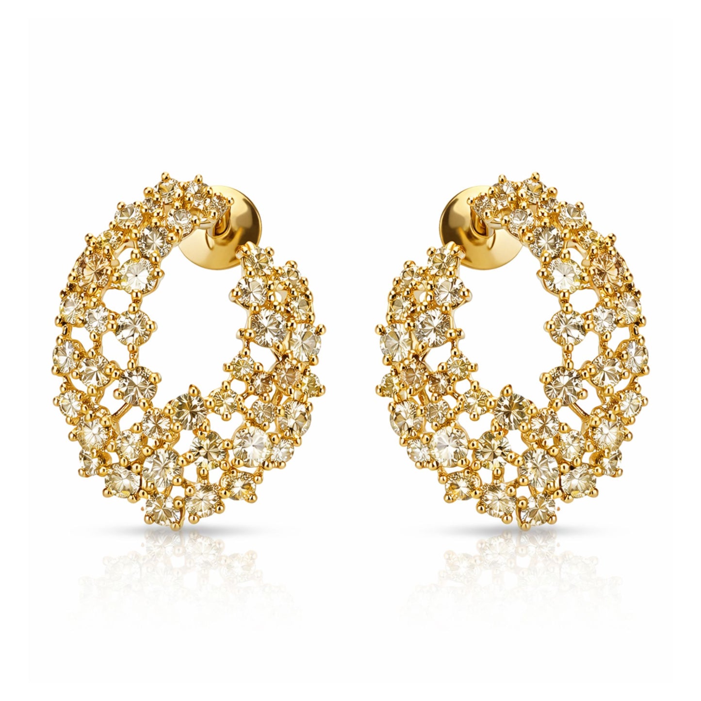 14K 2.74cttw Round Multi-Color Diamond Earrings