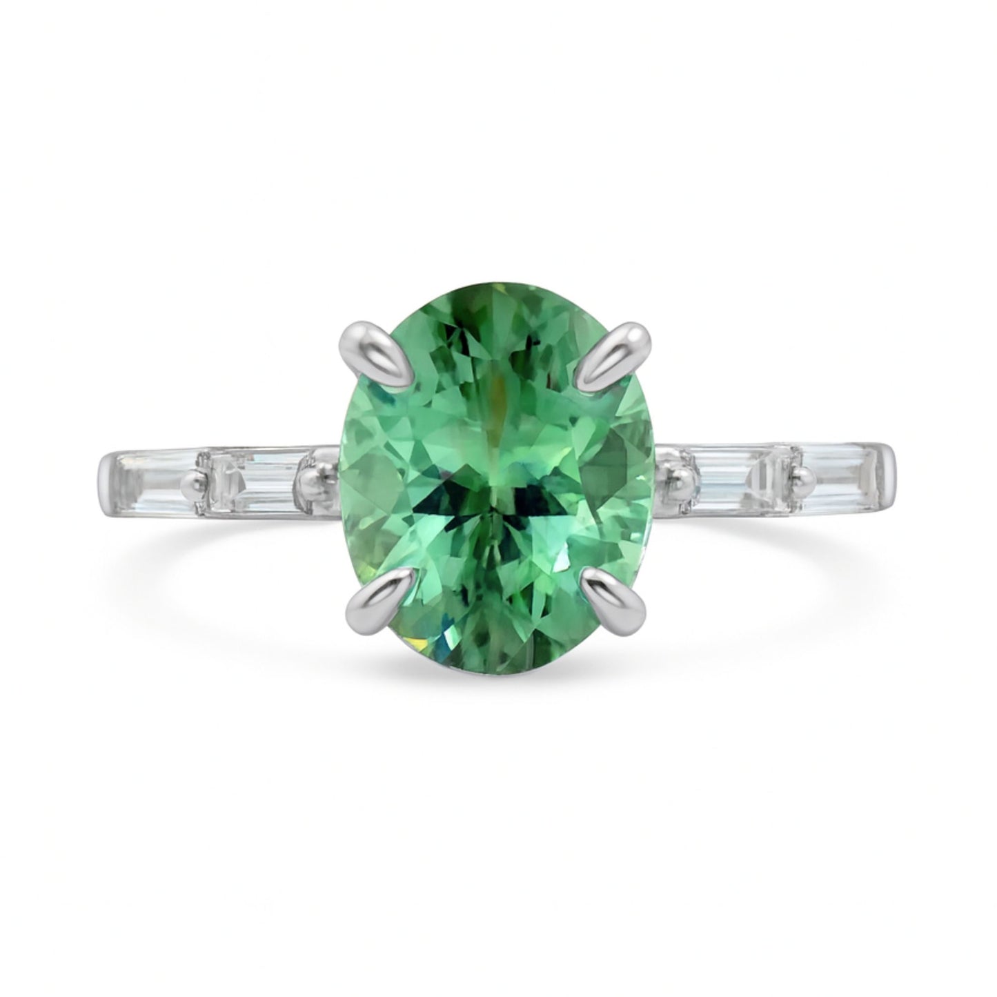 14K 2.89ct Oval Congo Tourmaline 0.37cttw VS White Diamonds Ring