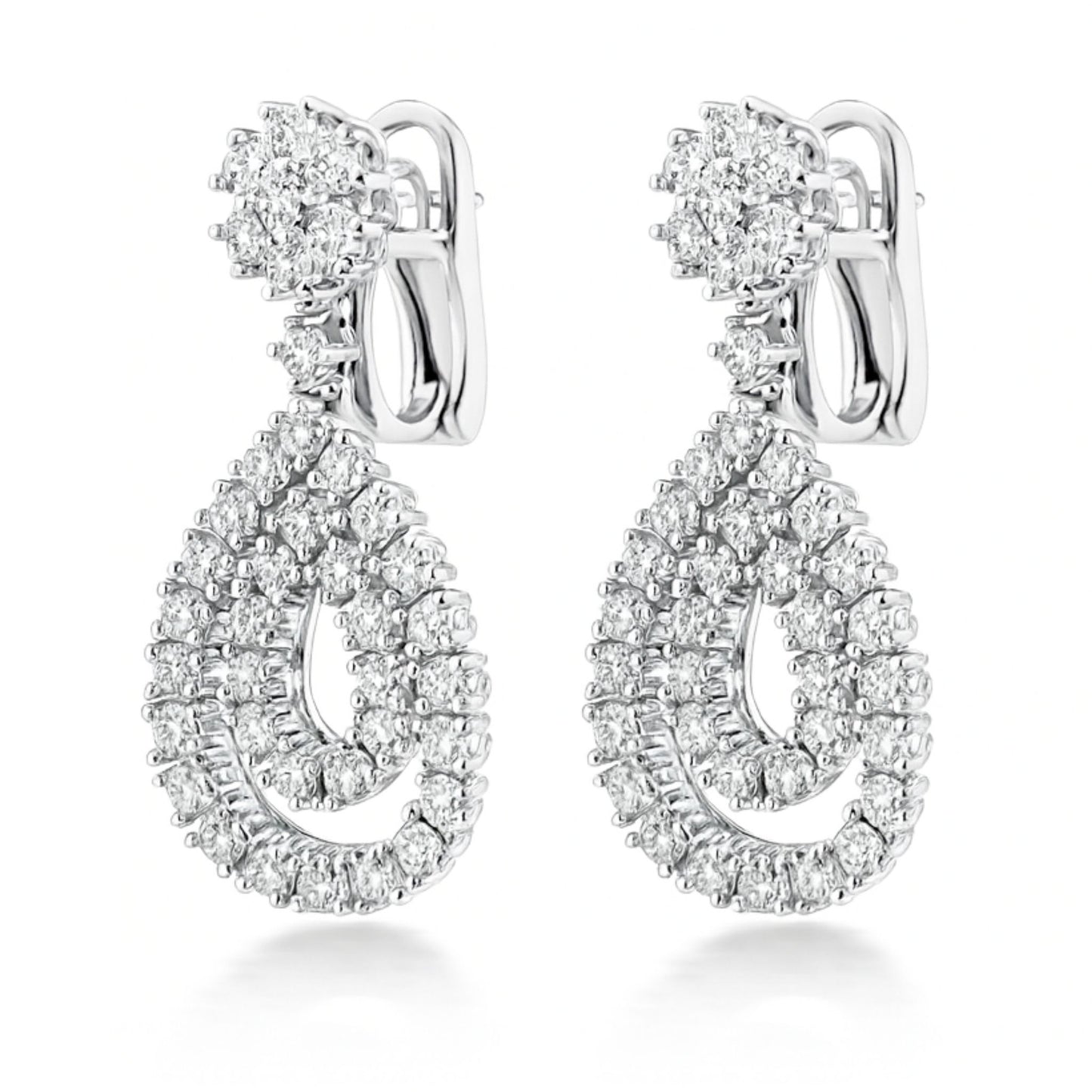 14K 7.20cttw VS White Diamond Drop Earrings