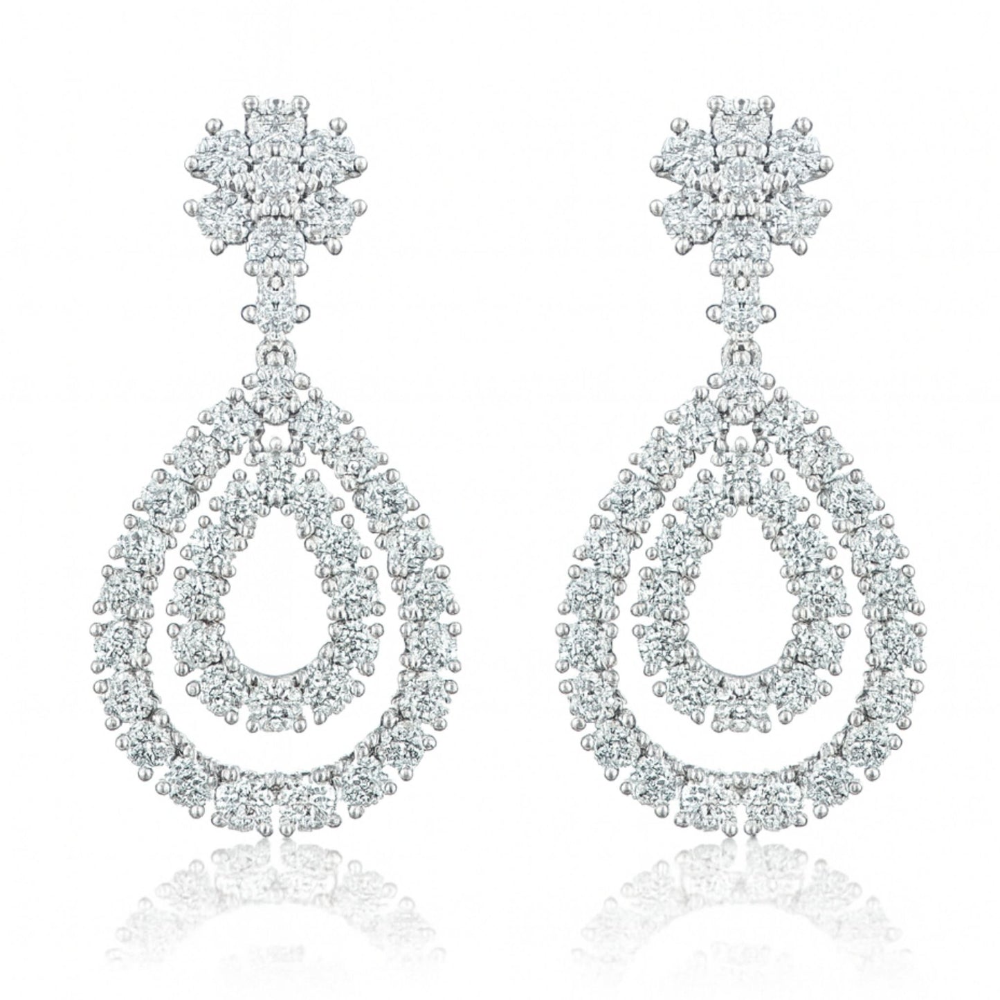14K 7.20cttw VS White Diamond Drop Earrings