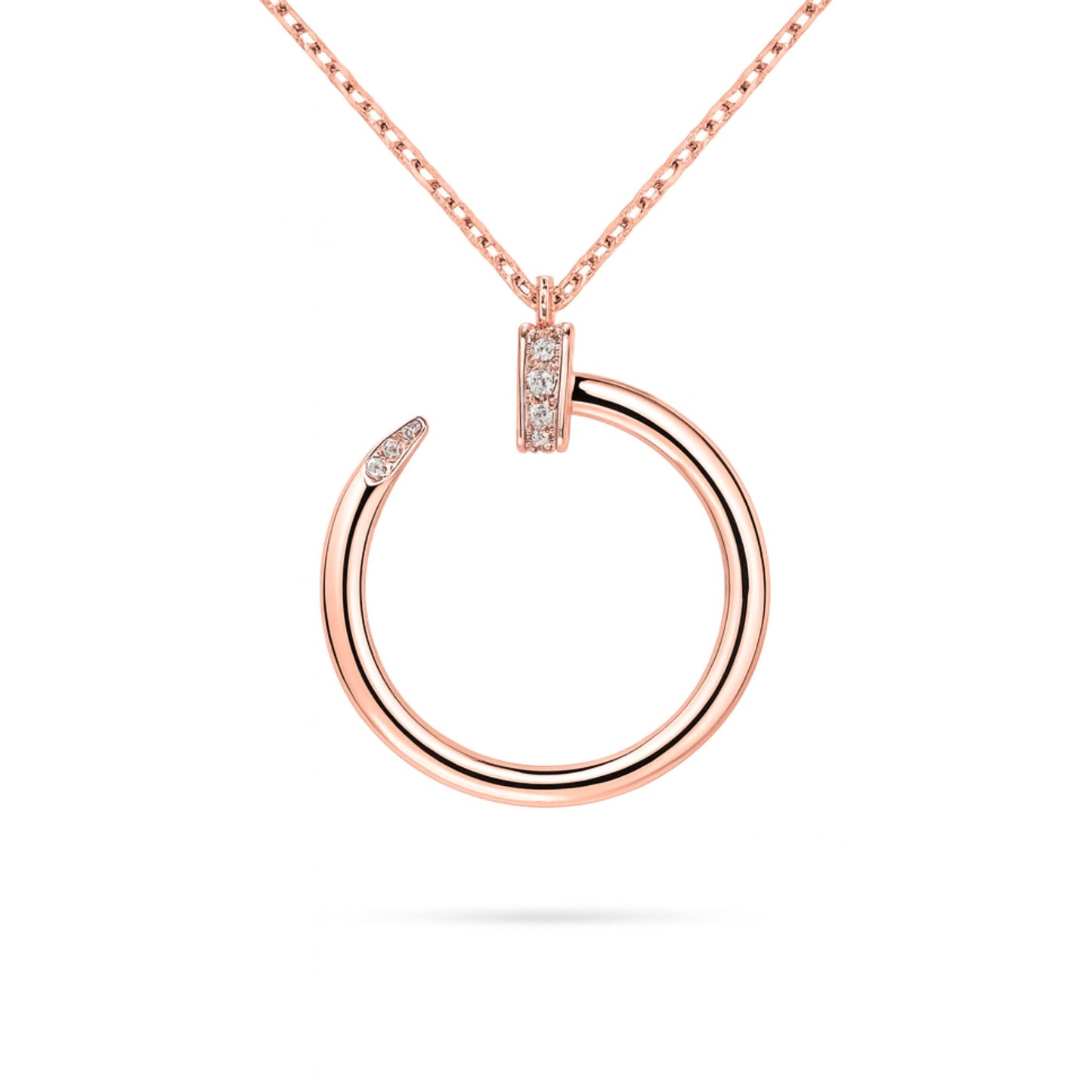 14K 0.14cttw VS White Diamond Nail Necklace