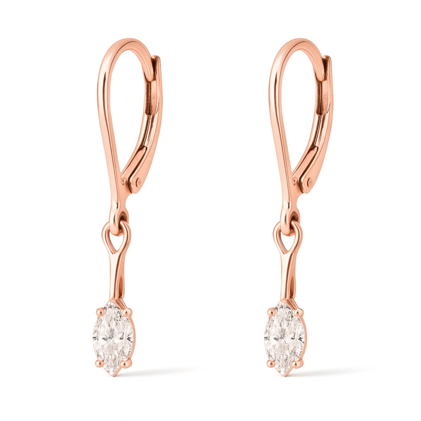14K 0.61cttw Marquise VS White Diamond Drop Earrings