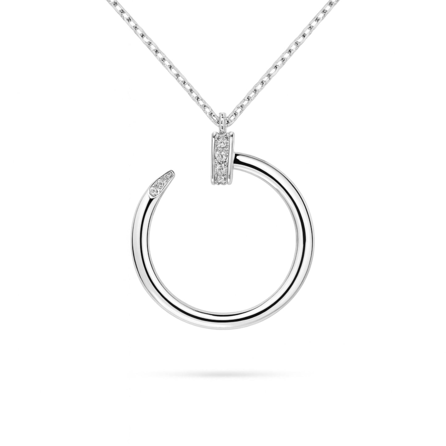 14K 0.14cttw VS White Diamond Nail Necklace