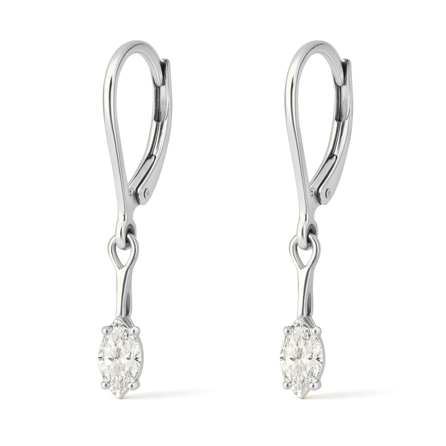 14K 0.61cttw Marquise VS White Diamond Drop Earrings