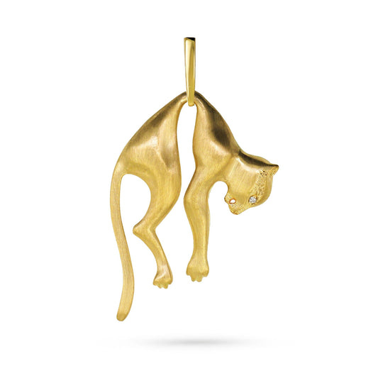 14K 1.05cttw VS White Diamond Panther Pendant