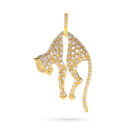 14K 1.05cttw VS White Diamond Panther Pendant