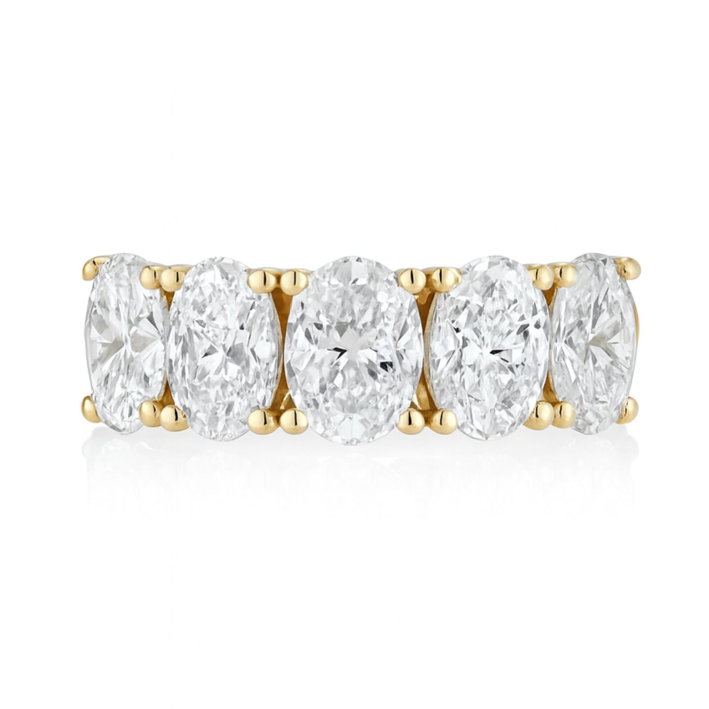 14K 2.00cttw Oval VS White Diamond 5 Stone Band Ring