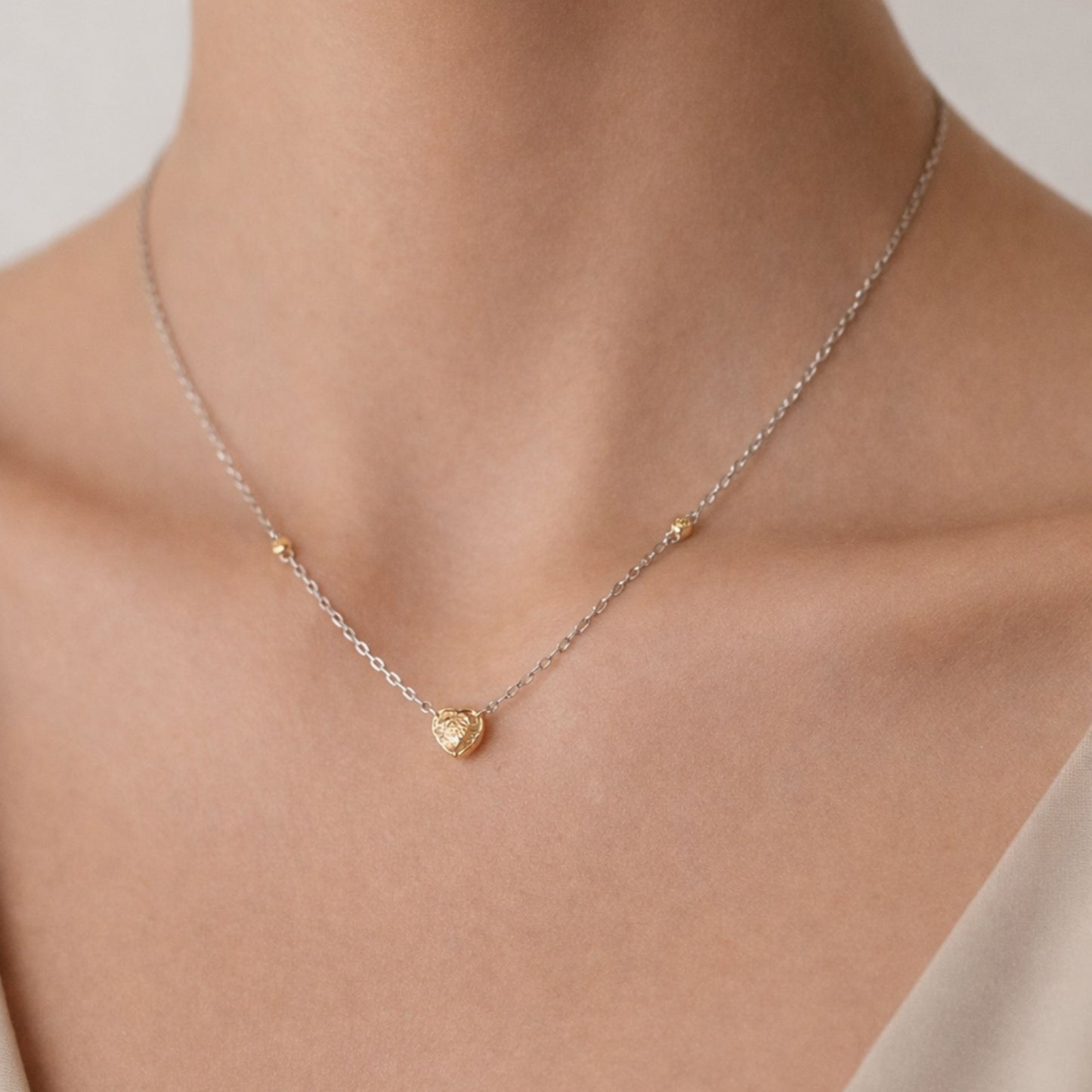 14K 0.50ct Heart Shape VS Yellow Diamond 0.03cttw VS Yellow Diamonds Necklace