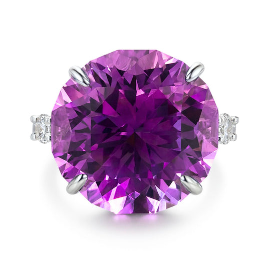 14K 18.16ct Round Private Collection Kunzite 1.00cttw White Diamonds Ring