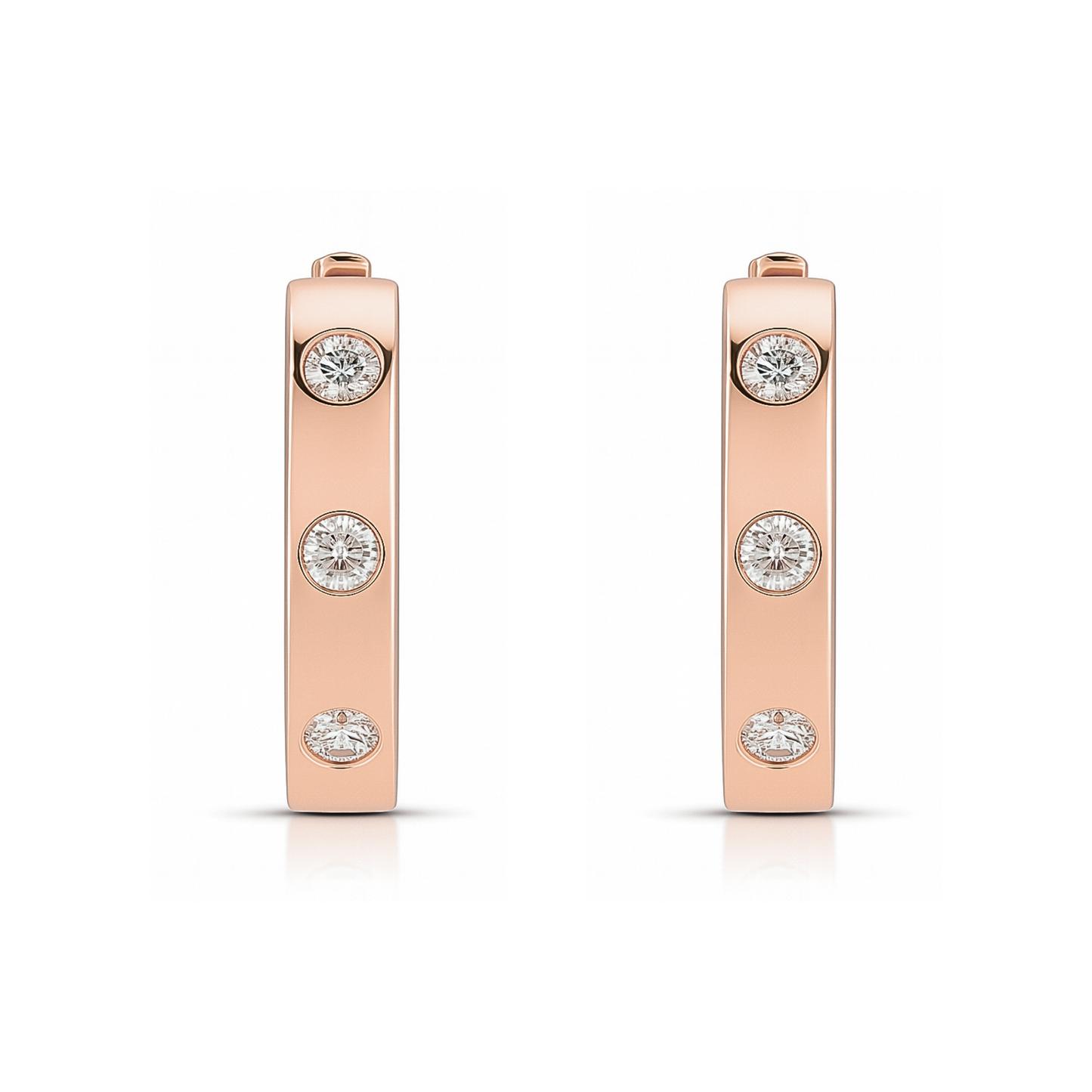 14K 0.37cttw Round VS White Diamond Hoop Earrings