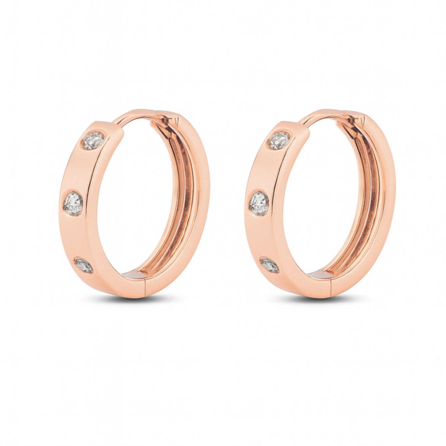 14K 0.37cttw Round VS White Diamond Hoop Earrings
