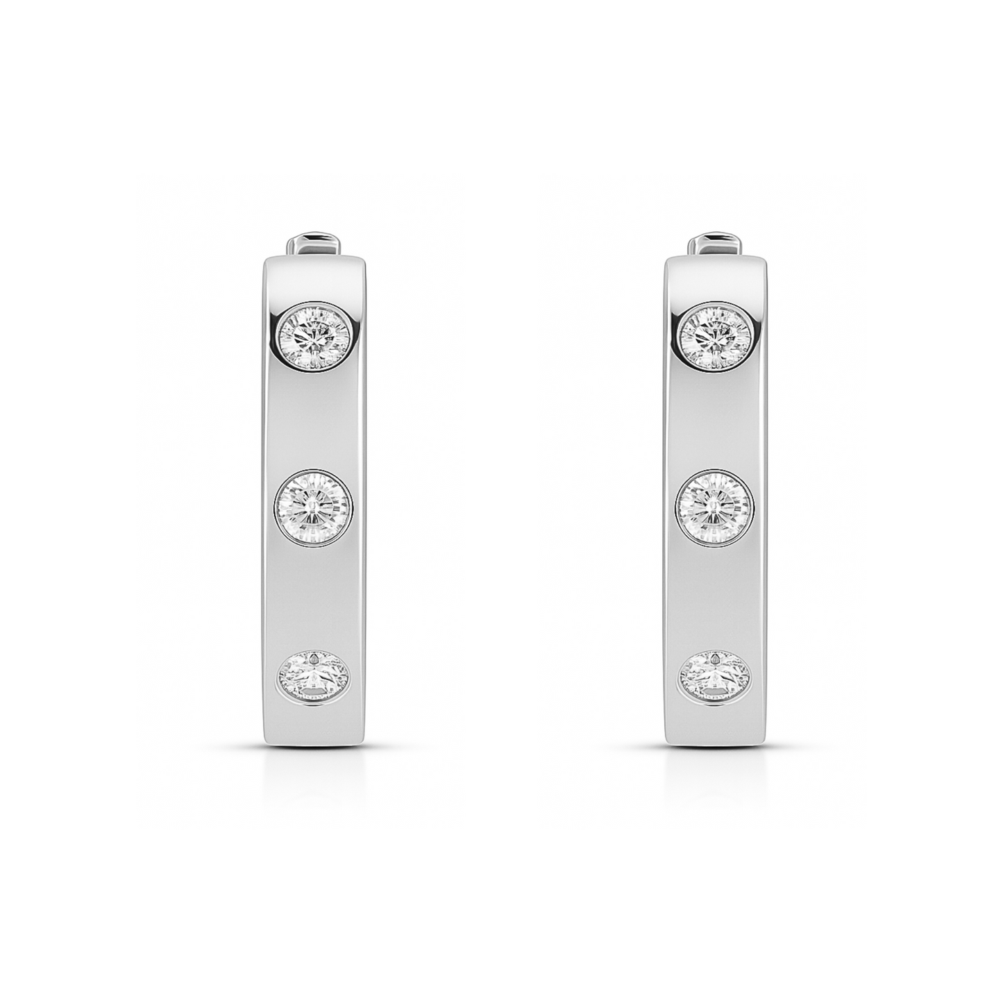 14K 0.37cttw Round VS White Diamond Hoop Earrings