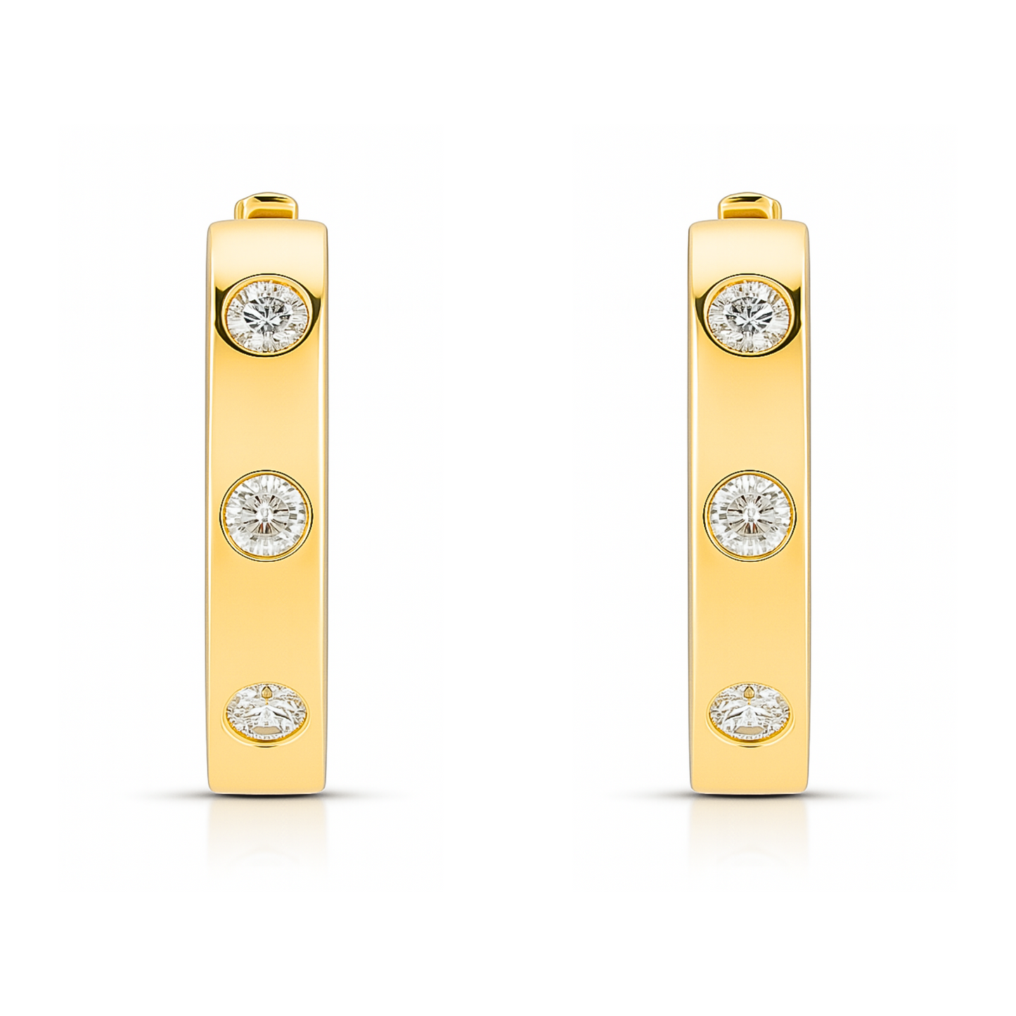 14K 0.37cttw Round VS White Diamond Hoop Earrings