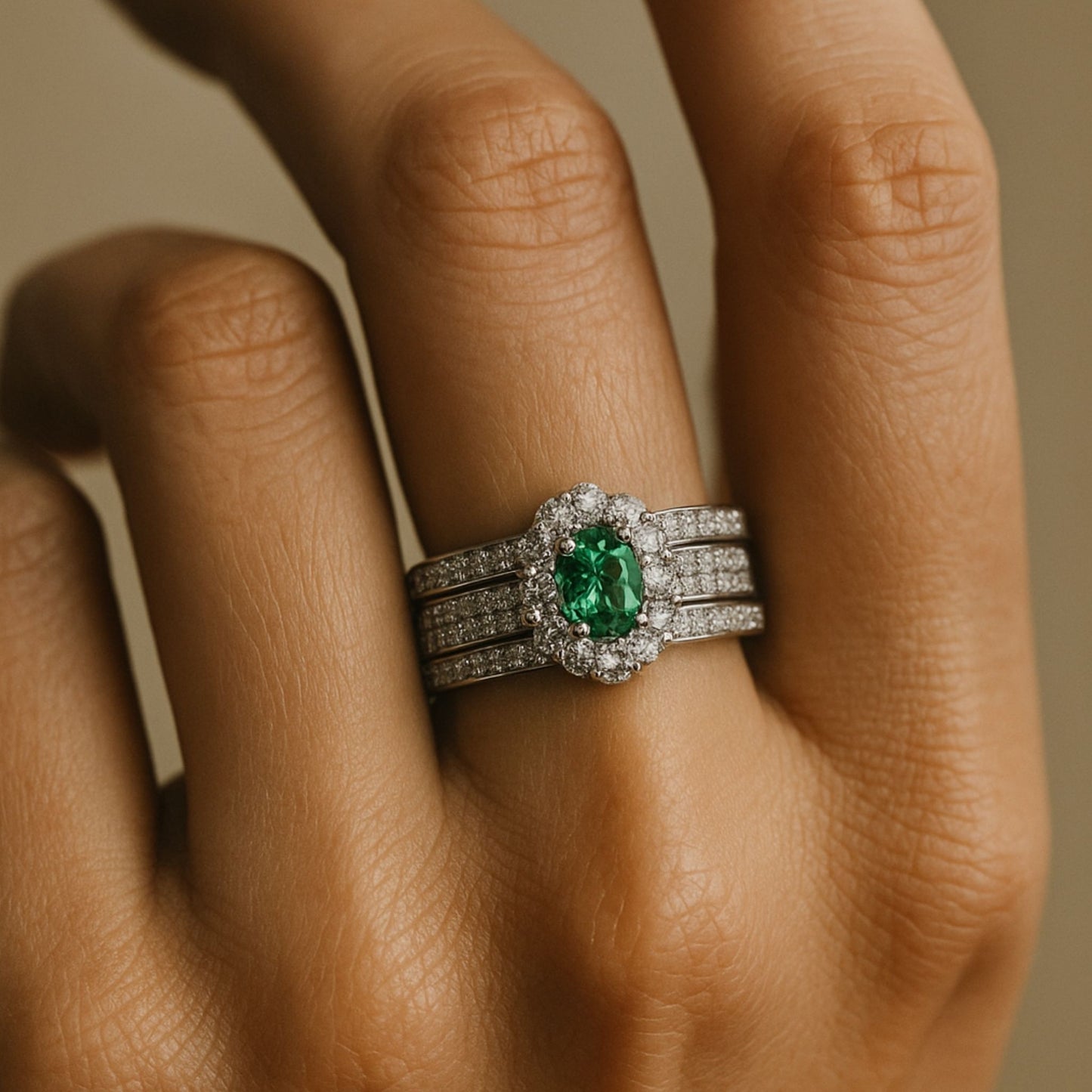 14K 0.43ct Oval Kornerupine 0.82cttw VS White Diamonds Ring