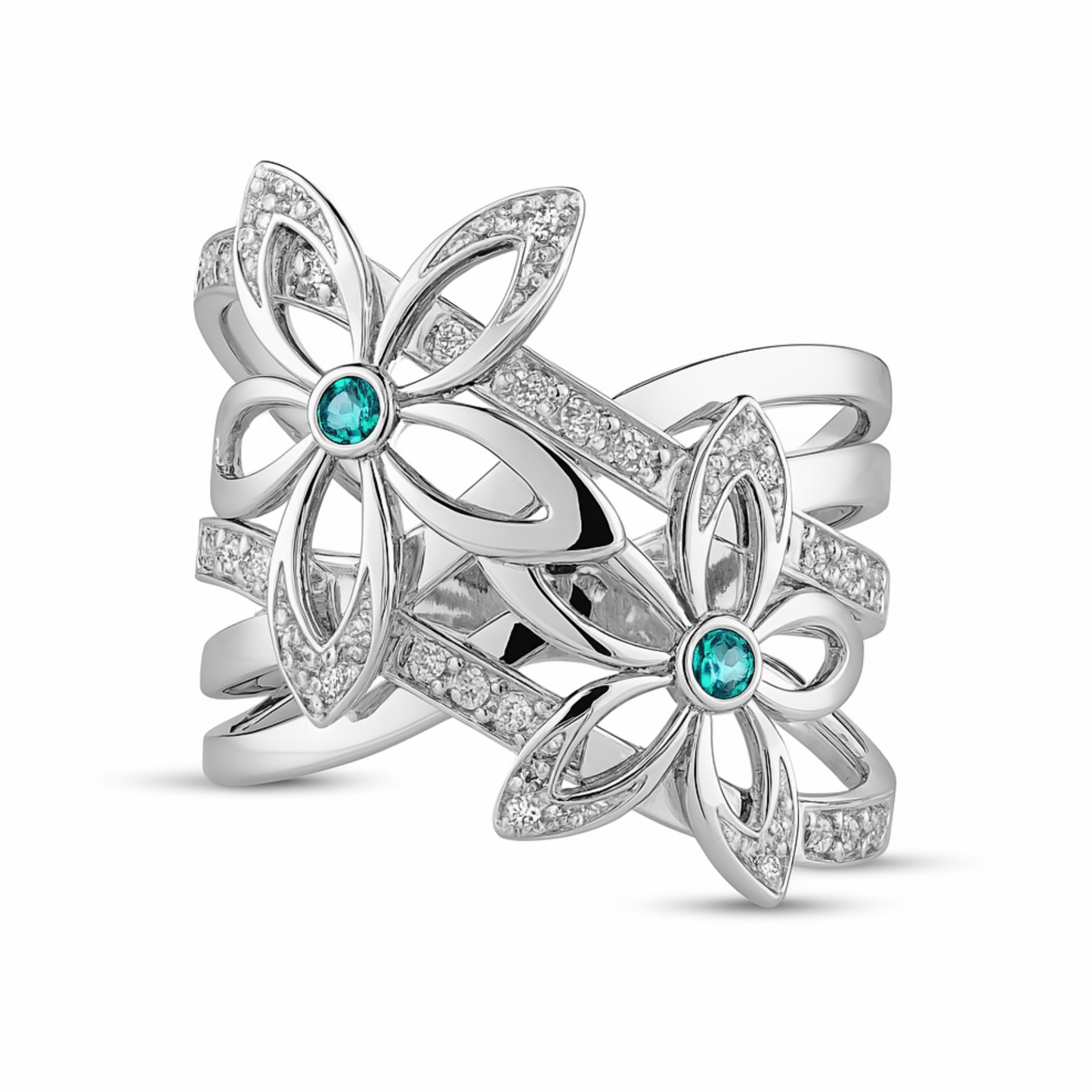 18K 0.07ct Round Brazilian Paraiba 0.28cttw White Diamonds Ring