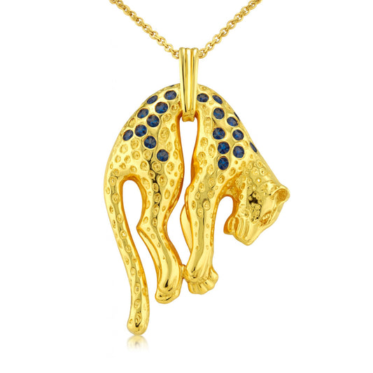 18K 0.52cttw Round Blue Sapphire Pendant