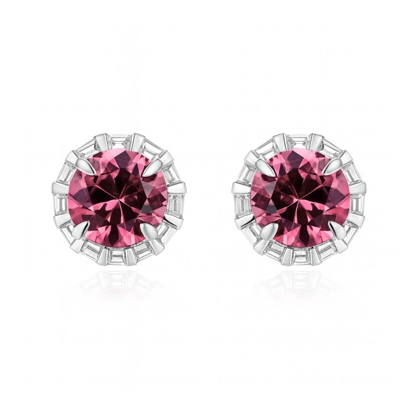 18K 2.23cttw Round Private Collection Imperial Topaz 0.22cttw VS White Diamonds Stud Earrings
