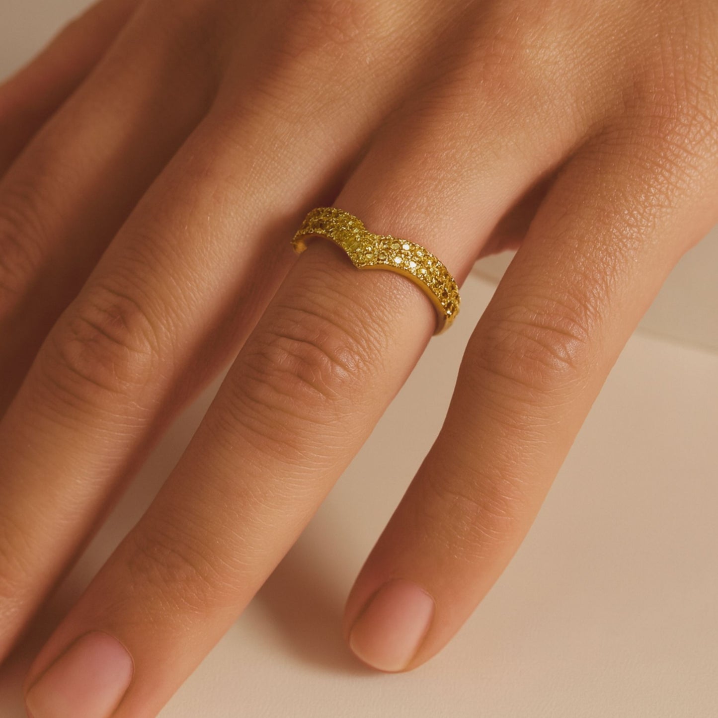 14K 0.54cttw Yellow Diamond Wonder Ring