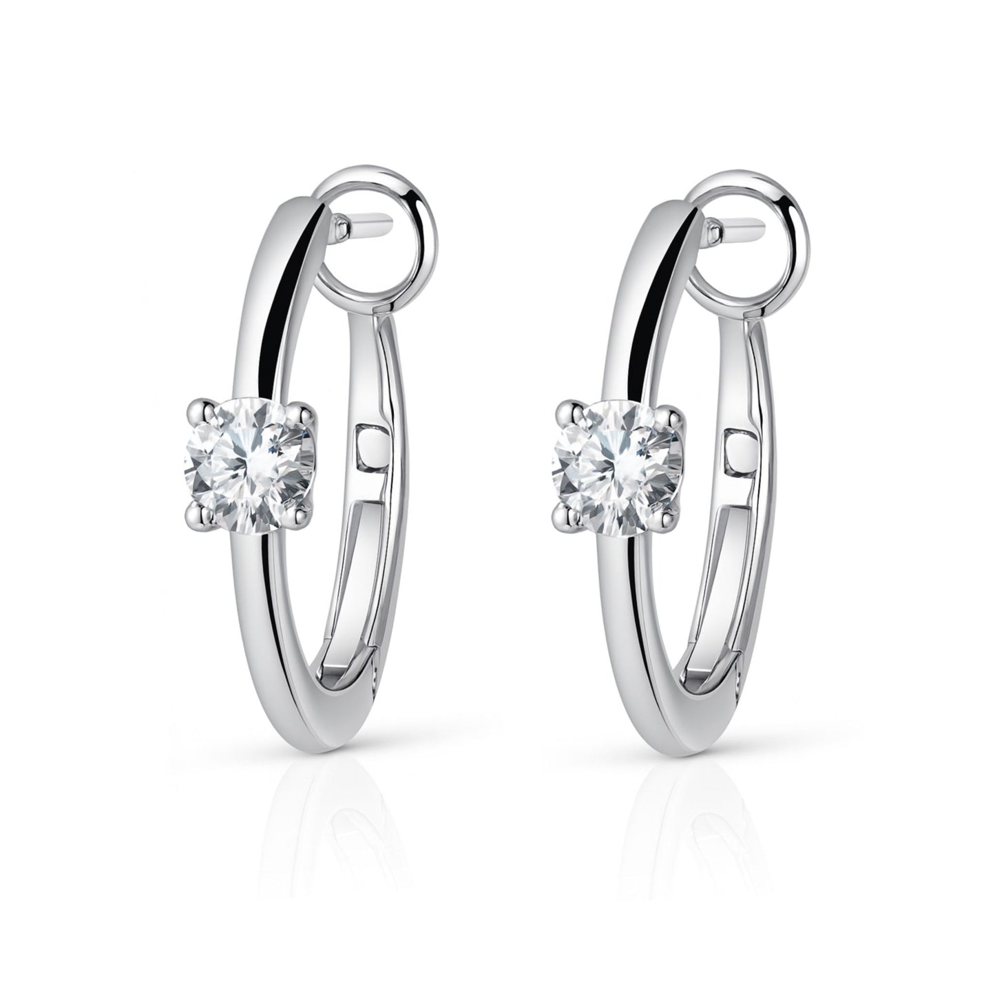 14K 0.63cttw Round VS White Diamond Hoop Earrings