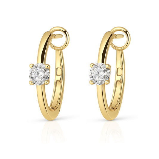 14K 0.63cttw Round VS White Diamond Hoop Earrings