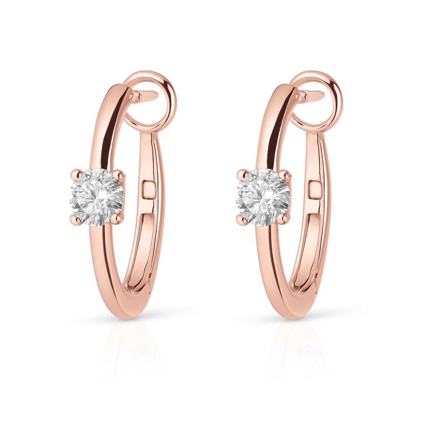 14K 0.63cttw Round VS White Diamond Hoop Earrings
