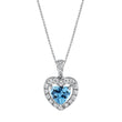 Load image into Gallery viewer, 14K 1.56ct Heart Shape Swiss Blue Topaz 0.35cttw VS Diamond Pendant